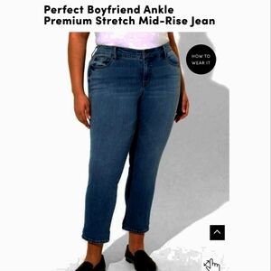 Torrid Perfect Boyfriend Ankle Premium Stretch Mid-Rise Jean Size 12